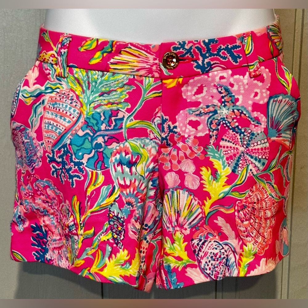 Lilly Pulitzer Pink & Blue Tropical Print Shorts
